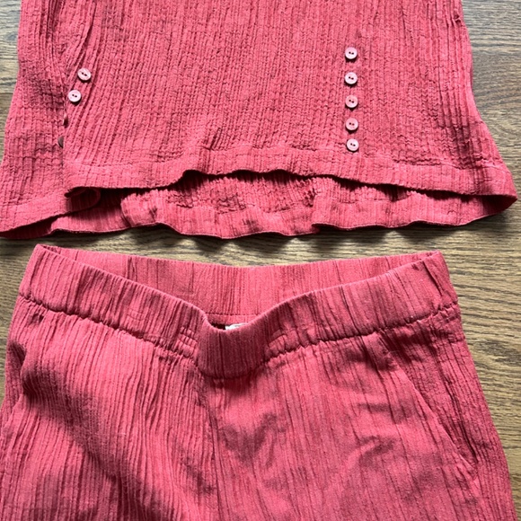 SOFT SURROUNDINGS PL TWO PIECE SET PANTS TUNIC ROSE CRINKLE GAUZE - Picture 6 of 9